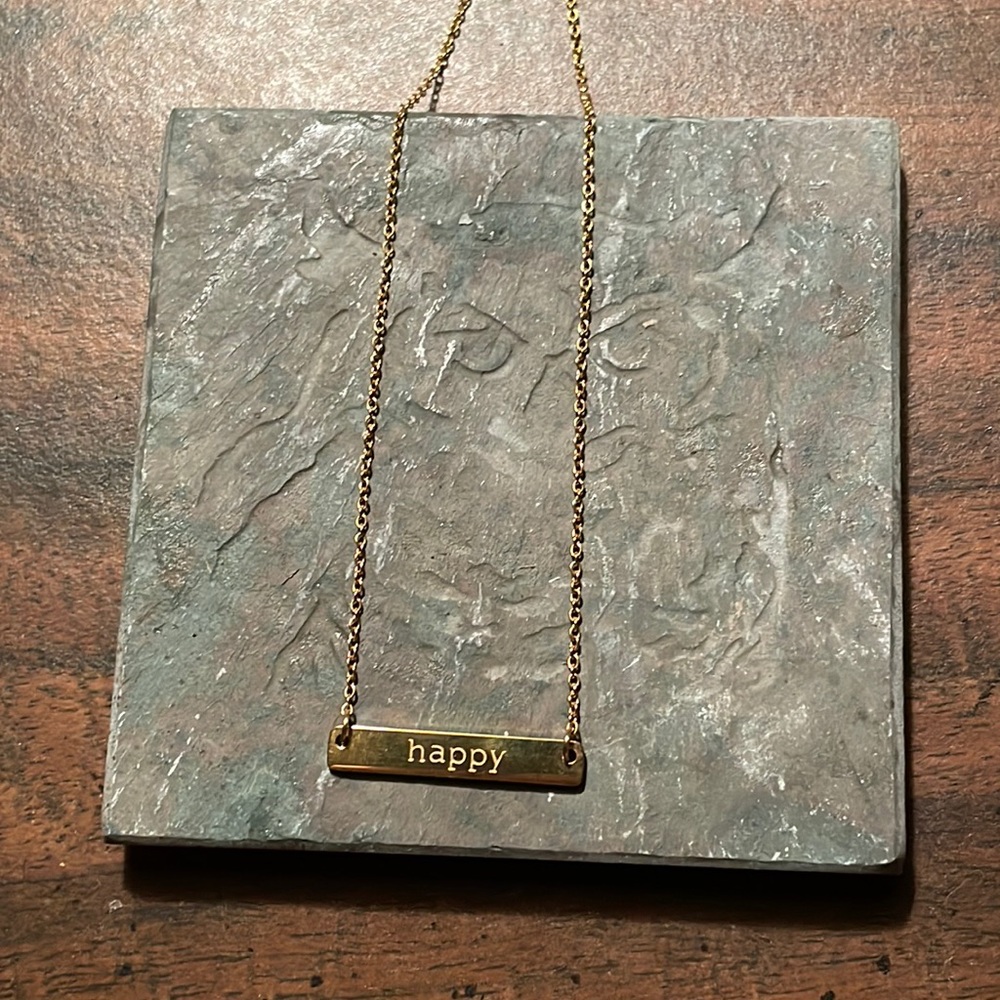 Gold Plated Necklace “Happy”